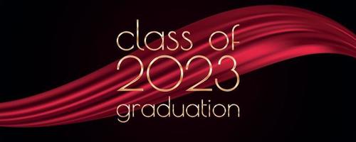 Class of 2023 graduation text design for cards, invitations or banner vector