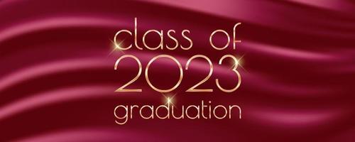 Class of 2023 graduation text design for cards, invitations or banner vector