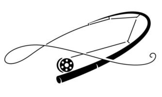 fly fishing rod drawing vector