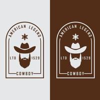 vector de logotipo de vaquero con plantilla de eslogan