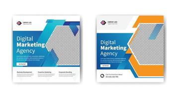 digital marketing social media post template. social media banner template design. vector