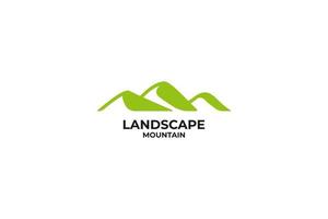 Landscape hills mountain peaks logo design vector illustration