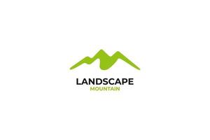 paisaje colinas montaña picos logo diseño vector ilustración