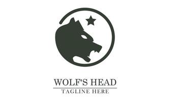 wolf head in a simple and elegant circle vector