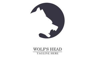 wolf head in simple and elegant circle vector