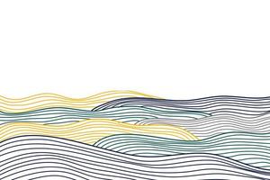 Ocean wave Japanese design colorful background curve vector