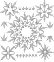 Cannabis outline pattern vector