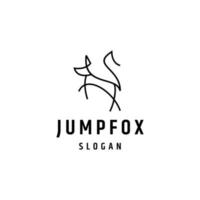 Abstract jump fox logo design template vector