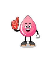 Cartoon mascot of strawberry juice number 1 fans vector