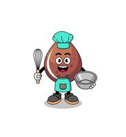 Illustration of chocolate drop as a bakery chef vector