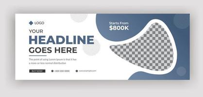 Corporate Business social media cover or web banner design, real estate social media cover design template vector