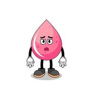 strawberry juice cartoon illustration with sad face vector