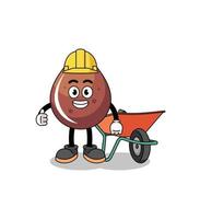 chocolate drop cartoon as a contractor vector