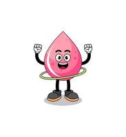 Character Illustration of strawberry juice playing hula hoop vector