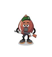 Character cartoon of chocolate drop as a special force vector