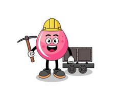 Mascot Illustration of strawberry juice miner vector