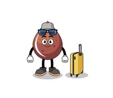 chocolate drop mascot doing vacation vector