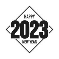 Happy New Year 2023 vector design art flat color  with typography font and background line art shape for social media feed post element free download editable