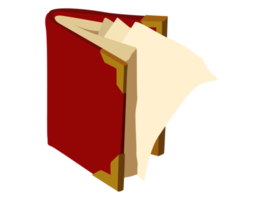 illustration d'un livre avec une couverture rouge png