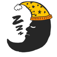 Crescent Moon with Sleeping Theme png