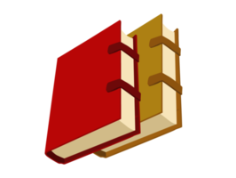 Illustration of a Book with a Yellow and Red Cover png