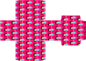 låda förpackning design med barns mönster tema png