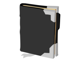 Illustration eines Buches mit schwarzem Einband png