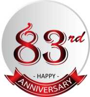 etiqueta de celebración del 83 aniversario png
