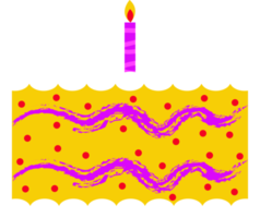 ilustración de elemento de decoración de pastel de cumpleaños png