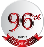 Étiquette de célébration du 96e anniversaire png