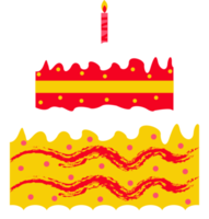 ilustração de elemento de decoração de bolo de aniversário png