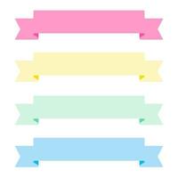 Collection of design elements with a ribbon motif. Pastel color. Soft colors ribbons.  Eps10 Vector