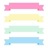 Collection of design elements with a ribbon motif. Pastel color. Soft colors ribbons.  Eps10 Vector