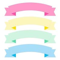 Collection of design elements with a ribbon motif. Pastel color. Soft colors ribbons.  Eps10 Vector