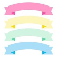 Collection of design elements with a ribbon motif. Pastel color. Soft colors ribbons.  Eps10 Vector