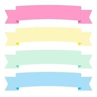 Collection of design elements with a ribbon motif. Pastel color. Soft colors ribbons.  Eps10 Vector