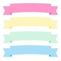 Collection of design elements with a ribbon motif. Pastel color. Soft colors ribbons.  Eps10 Vector