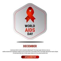 Vector of world aids day symbol.1st December World Aids Day. Red ribbon.banner or poster of world aids day. Vector illustration. Eps10