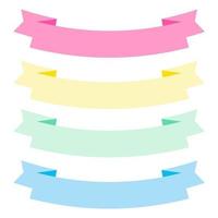 Collection of design elements with a ribbon motif. Pastel color. Soft colors ribbons.  Eps10 Vector