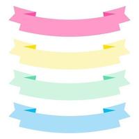 Collection of design elements with a ribbon motif. Pastel color. Soft colors ribbons.  Eps10 Vector