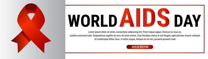 vector del símbolo del día mundial del sida. 1 de diciembre día mundial del sida. ribbon.banner rojo o cartel del día mundial del sida. ilustración vectorial eps10