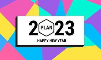 New year greeting card. 2023 new year design with full color. Typeface number logo design for celebrate 2023 new year, calendar and symbol. Eps10 Vector