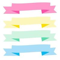 Collection of design elements with a ribbon motif. Pastel color. Soft colors ribbons.  Eps10 Vector