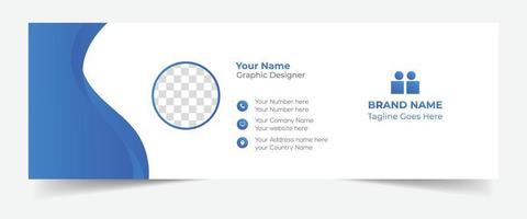 Modern and minimalist email signature vector