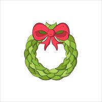 Wreath leaf christmas vector