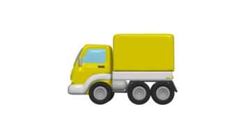 consegna camion cartone animato 3d png