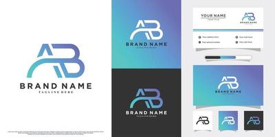 Monogram latter logo design initial ab for business with creative concept vector