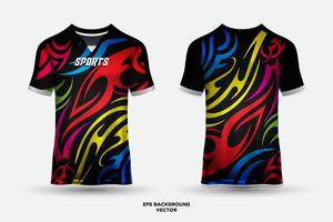 Colorful sports jersey design template mockup vector