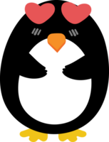 pingüino enamorado personaje de dibujos animados crop-out png