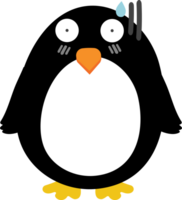 Shocked penguin cartoon character crop-out png